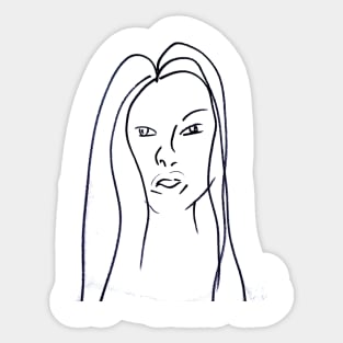 Woman with long hair Sticker